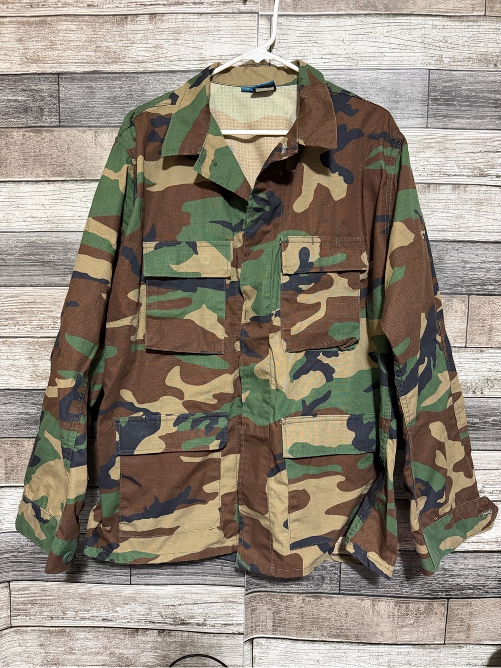 Propper Ripstop Camo Jacket Men’s L R Green Button Front - Picture 4 of 6